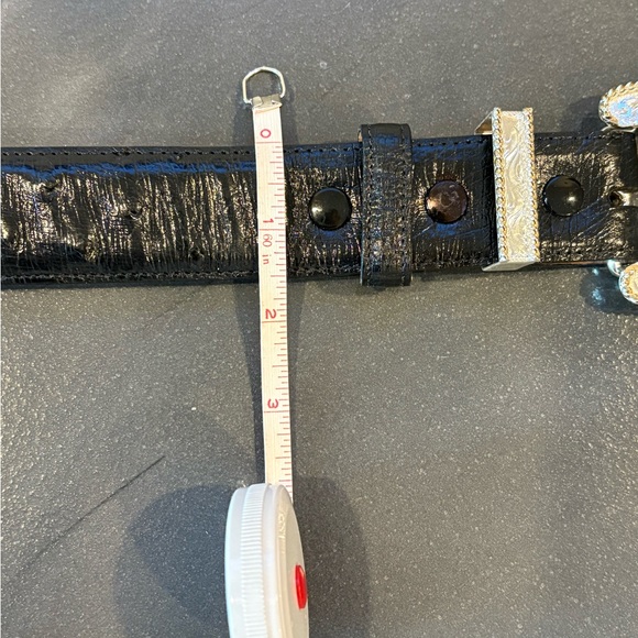 Montana Silversmith Silver Plate Buckle and Vero Struzzo Ostrich Leather Belt 40 - Picture 11 of 16